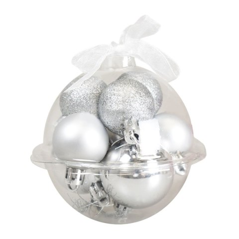Arpex Bombki Zestaw dekoracji w bombce (9 szt.) - srebrne Arpex (BN6583SRE-6170)