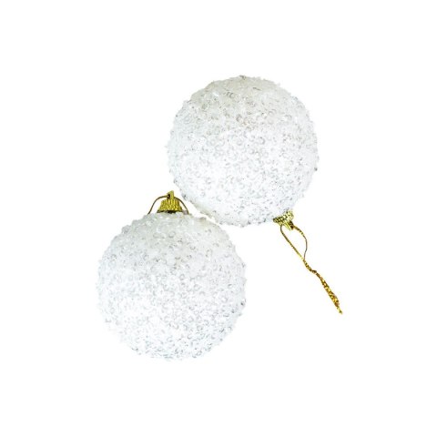 Arpex Bombki błyszczące (2 szt.) - białe plastik Arpex (BN6514BIA-6118)