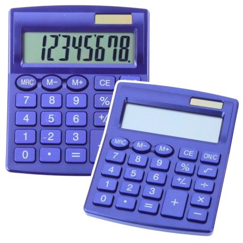 Lean Kalkulator na biurko Szkolny Klasyczny 8-Cyfrowy LCD Solar Granatowy Lean (21871)