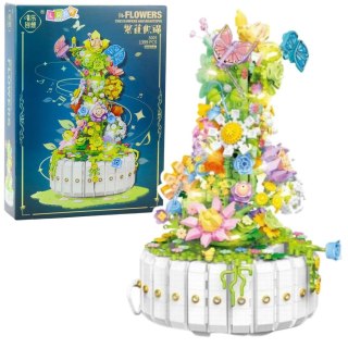 Lean Klocki konstrukcyjne Kompozycja Kwiatowa Z Motylami Światła LED 1399 el. Lean (26705)