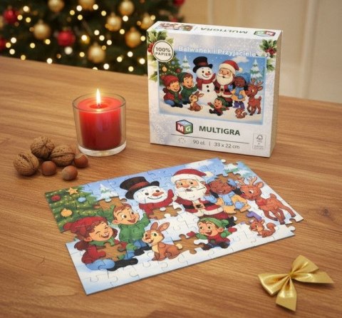 Multigra Puzzle Bałwanek i przyjaciele 90 el. Multigra (3001)