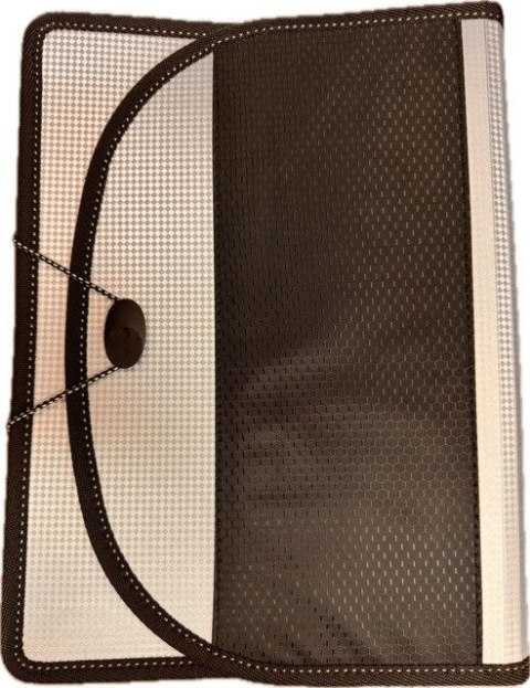 Teczka konferencyjna A4 srebrno-czarny polipropylen PP