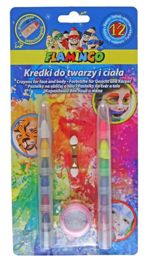 Titanum Kredki do malowania twarzy segmentowe mix 12 kol. Titanum