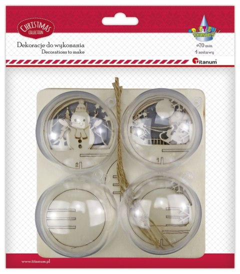 Titanum Ozdoba świąteczna Craft-Fun Series do złożenia Bombki akrylowe z widoczkami Titanum (DIY-XM(104))