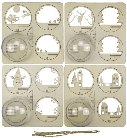 Titanum Ozdoba świąteczna Craft-Fun Series do złożenia Bombki akrylowe z widoczkami Titanum (DIY-XM(104))