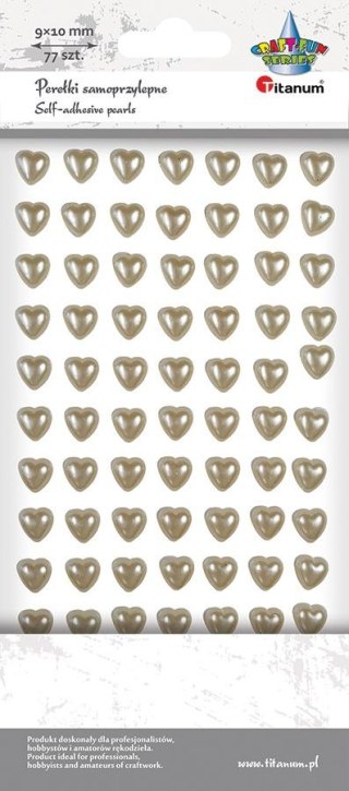 Titanum Perełki Craft-Fun Series samoprzylepne perełki serca białe Titanum