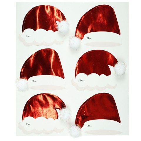 Arpex Bileciki do prezentów czapki Mikołaja (6 szt.) Arpex (NR6002)