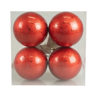 Arpex Bombki Zestaw bombek z efektem rosy (4 szt.) - czerwony Arpex (BN6415CZE-6132)