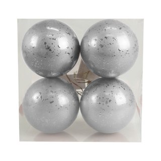 Arpex Bombki Zestaw bombek z efektem rosy (4 szt.) - srebrny Arpex (BN6439SRE-6132)