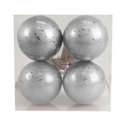 Arpex Bombki Zestaw bombek z efektem rosy (4 szt.) - srebrny Arpex (BN6439SRE-6132)