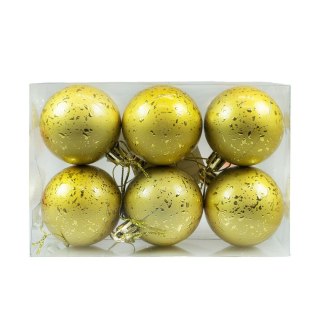 Arpex Bombki Zestaw bombek z efektem rosy (6 szt.) - złoty Arpex (BN6460ZLO-6125)