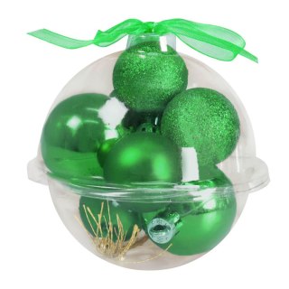 Arpex Bombki Zestaw dekoracji w bombce (9 szt.) - zielone Arpex (BN6590ZIE-6170)