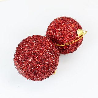 Arpex Bombki błyszczące (2 szt.) - czerwone plastik Arpex (BN6491CZE-6118)