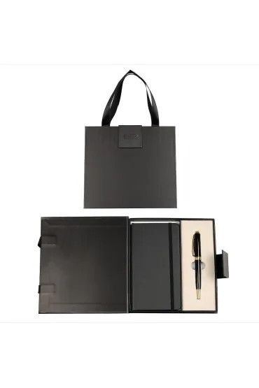 Cresco Zestaw piśmienniczy PREMIUM SYMPHONY CZARNO-ZŁOTY PIÓRO+NOTES +ETUI Cresco (850011 03)