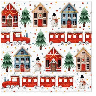 Paw Serwetki Lunch BN Cozy Christmas town mix nadruk bibuła [mm:] 330x330 Paw (SDL236600)