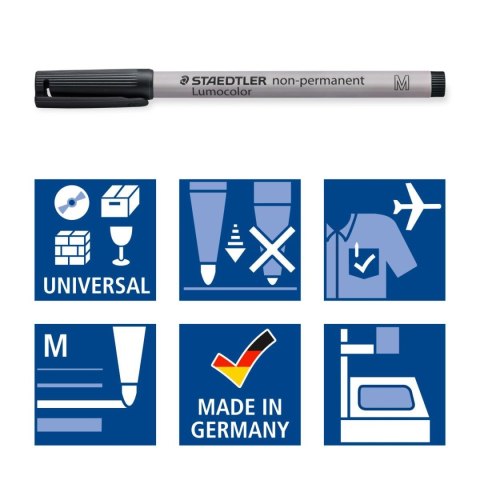 Staedtler Foliopis zmywalny wkład czarny Staedtler (S 315-9)