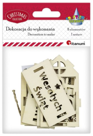 Titanum Ozdoba drewniana Craft-Fun Series do złożenia Przywieszka drewniana XMAS domek Titanum (DIY-XM(152))