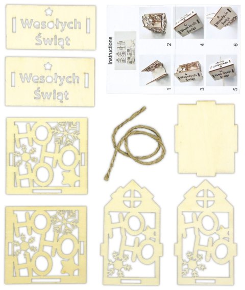 Titanum Ozdoba drewniana Craft-Fun Series do złożenia Przywieszka drewniana XMAS domek Titanum (DIY-XM(152))
