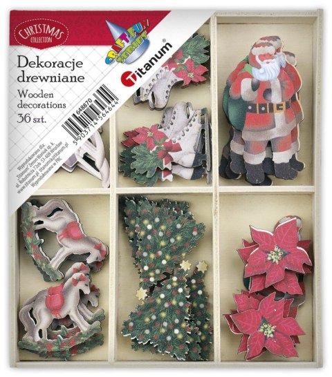 Titanum Ozdoba świąteczna Craft-Fun Series drewniane dekoracje Boże Narodzenie Titanum (DIY-XM(273))