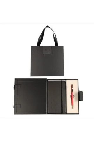 Cresco Zestaw piśmienniczy PREMIUM CLASSIC CZERWONO-ZŁOTY DŁUG.+NOTES W ETUI PREMIUM Cresco (8300232-CL07)