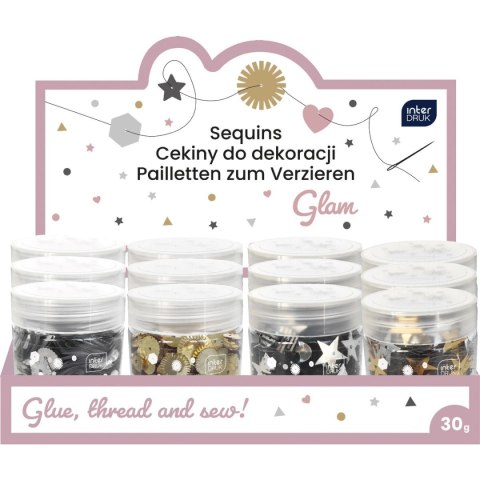Interdruk Cekiny GLAM 30G mix 30g Interdruk