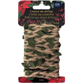 Interdruk Guziki CHRISTMAS na naturalnym sznurku mix Interdruk