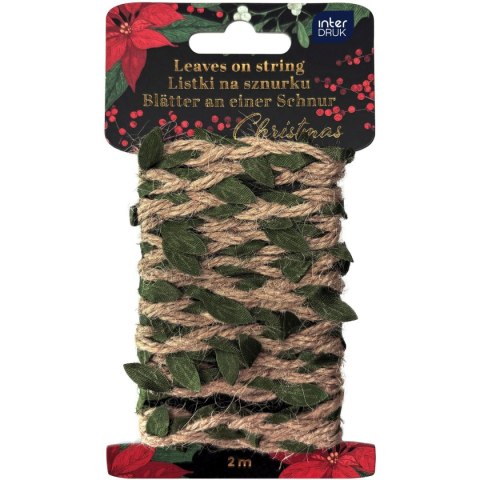 Interdruk Guziki CHRISTMAS na naturalnym sznurku mix Interdruk
