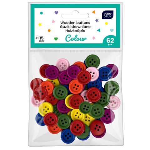 Interdruk Guziki mix kolrów mix 62 szt Interdruk
