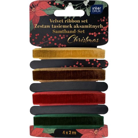 Interdruk Tasiemka CHRISTMAS AKSAMITNA mix Interdruk (4X2M)