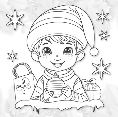 Kolorowanka Idą Święta 3D