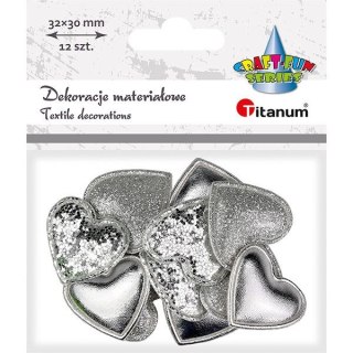 Titanum Ozdoba materiałowa Craft-Fun Series Srebrne serduszka Titanum (BJ25042704)