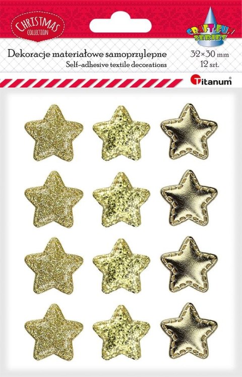 Titanum Ozdoba materiałowa Craft-Fun Series samoprzylepna Złote gwiazdki Titanum (BJ25042714)
