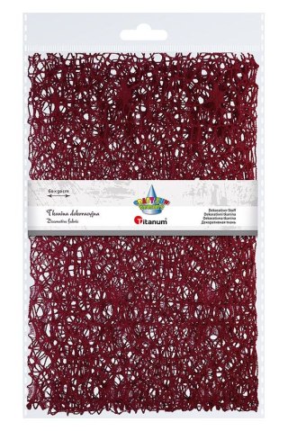 Titanum Ozdoba materiałowa Craft-Fun Series siatka koronkowa ciemnoczerwona Titanum (25CR0331-19)
