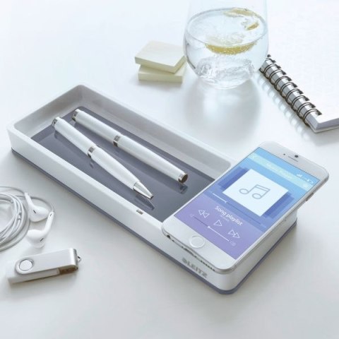 Leitz Pojemnik na długopisy WOW DUO biały polistyren PS Leitz (53651001)