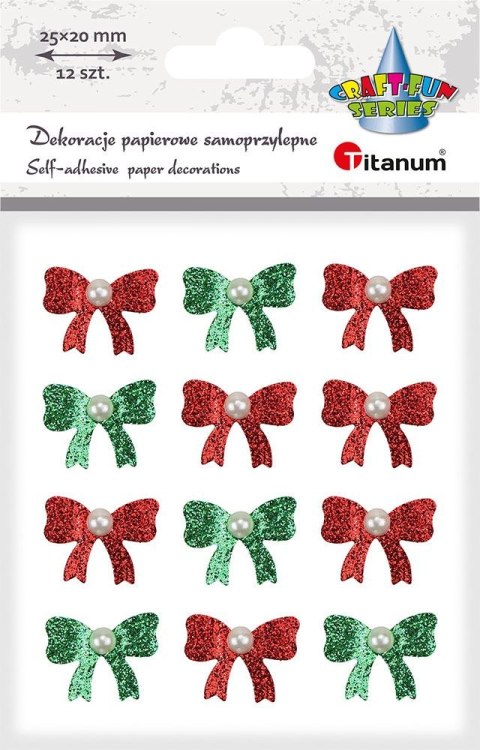 Titanum Ozdoba papierowa Craft-Fun Series Kokardki z kryształkiem Titanum (DIY-XM(501))