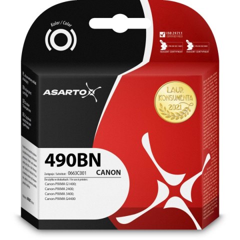 Asarto Tusz (cartridge) alternatywny Canon 490BN 0663C001 czarny 140ml Asarto (AS-C490BN)