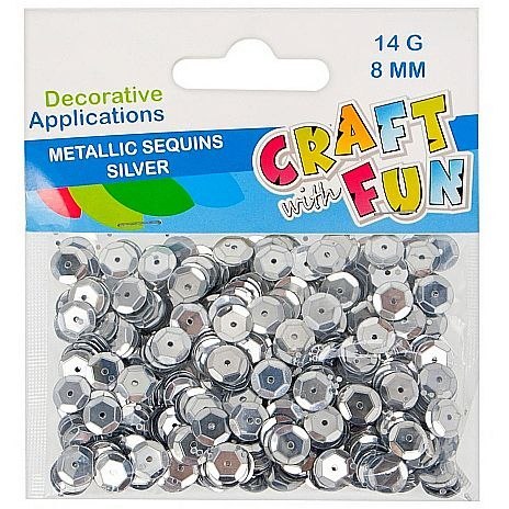 Craft with Fun Cekiny guzik zielone srebrne 14g Craft with Fun (290857)
