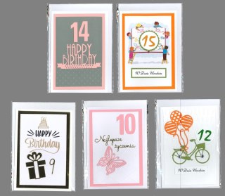 Deco Styl Kartka składana urodziny cyfra dziecięce ręcznie zdobiona C6 Deco Styl (C6)