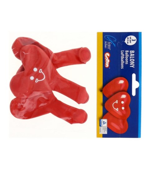 Godan Balon kształty serca PREMIUM SERCA czerwony 3 szt Godan (GB/PG30)