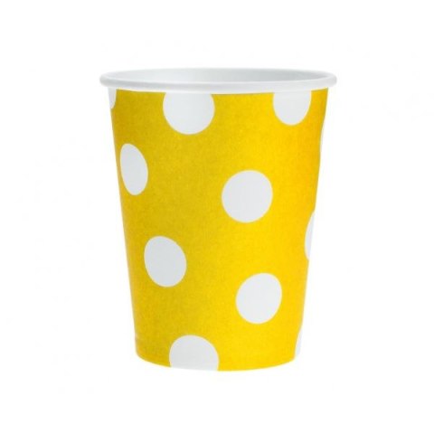 Godan Kubek jednorazowy żółty w groszki 6 szt. papier 270ml Godan (PF-KGZO)