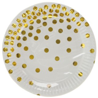 Godan Talerz jednorazowy ZŁOTE GROSZKI papier śr. 180mm 6 szt Godan (PF-TPZGB)