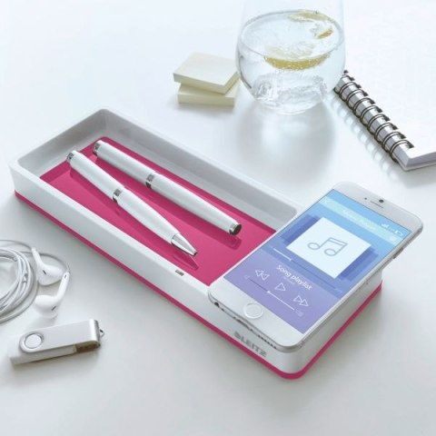 Leitz Pojemnik na długopisy WOW DUO różowy polistyren PS Leitz (53651023)