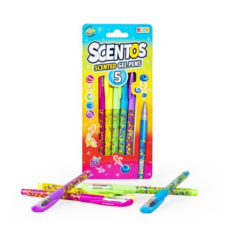 Dumel Długopis żelowy pachnące, żelowe neonowe, 5 szt. wkład mix Dumel (ST60916)