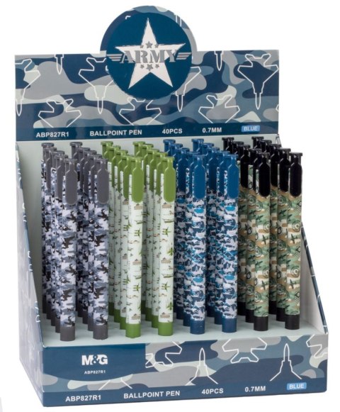 M&G Długopis Army wkład niebieski 0,7mm M&G (MG ABP827R1 KP40)
