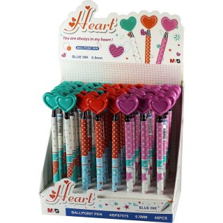 M&G Długopisy automatyczne Heart ABP87575 M&G 0,5 mm niebieski wkład