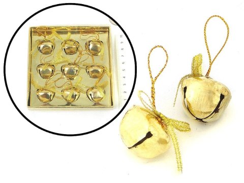 One Dollar Ozdoba świąteczna zawieszki dzwoneczki złote 9szt. One Dollar (399389)