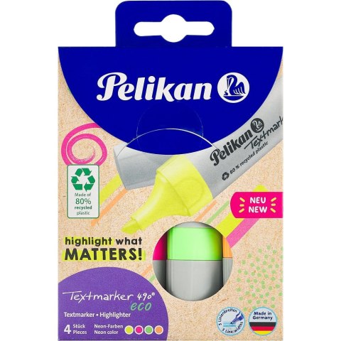 Pelikan Zakreślacz neon 490 Eco 4 szt wkład mix Pelikan (300009883)