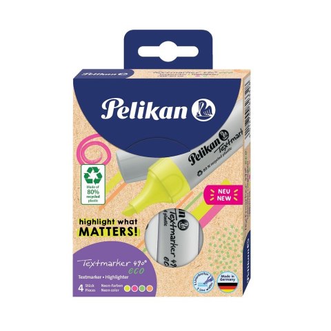 Pelikan Zakreślacz neon 490 Eco 4 szt wkład mix Pelikan (300009883)