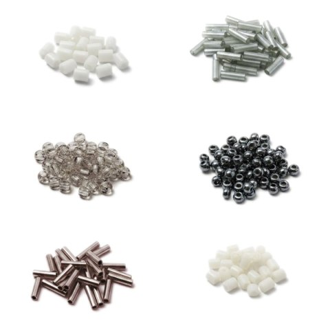 Titanum Koraliki kreatywne Craft-Fun Series tonacja biało-szara Titanum (25BR013)