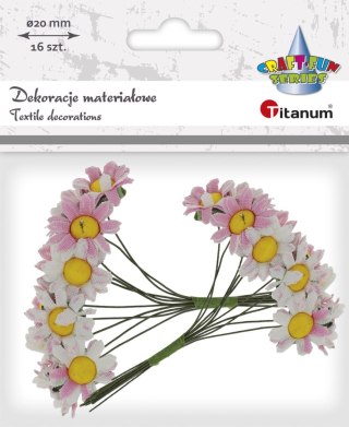 Titanum Ozdoba papierowa Craft-Fun Series Materiałowe rumianki na druciku Titanum (18YX-62/1)